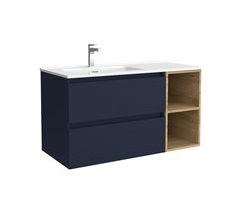 Mueble de baño Bequia + Lavabo Oslo + Coqueta 2 huecos  Derecha 90