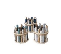 Porta velas FUARA surtido material madera