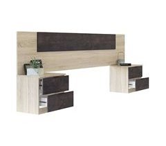 Pack Dormitorio Andy Armario Cabezal Mesitas Cama