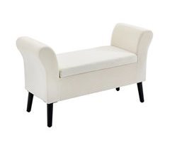Banco de Cama Poliéster, Espuma, Madera de Caucho HOMCOM