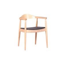 Silla en madera de fresno y cojín de polipiel - Santon