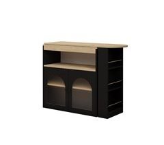 Mesa de cocina alta extensible con almacenaje SEVEN