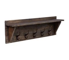 Percha de pared de madera y metal