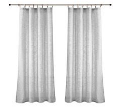 Vipalia Pack 2 Unidades Cortinas confeccionadas visillo semitransparentes anillas madera