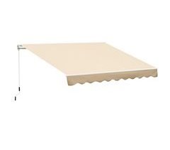 Toldo Manual Retráctil Aluminio, Metal, Poliéster Outsunny 295x245