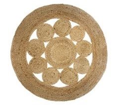Alfombra Calada En Yute  D80Cm 80x80