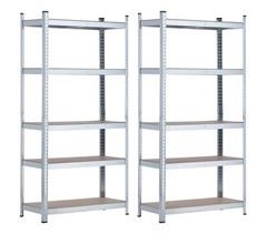 Pack 2 Estanterías Modulares Galvanizadas con 5 Baldas Ajustables Thinia Home