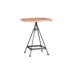 Mesa alta industrial  en haya y acero lacado  - Amadeus 59x59
