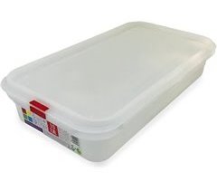 Pack de 3 tuppers de plástico rectangulares con tapa, 2,8 litros