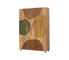 Armário de 3 portas com efeito madeira