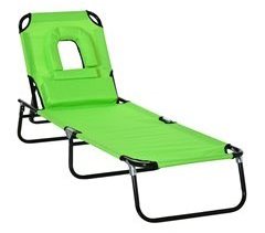 Tumbona Plegable Acero y Tela Oxford Outsunny