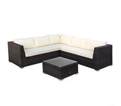 Conjunto muebles terraza sofá rinconera modular con mesa Aktive