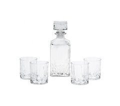 Set de Vaso Decantador Elegante con Tapas de Cristal y Vasos