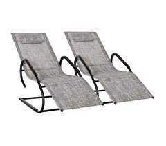 Tumbonas de Jardín Metal Galvanizado, Texteline Outsunny