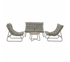 Set de jardín LARISA sofá 2 plazas 2 sillones y mesa de centro