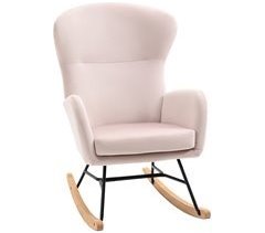 Silla Mecedora Poliéster, Espuma, Acero, Madera de Haya HOMCOM