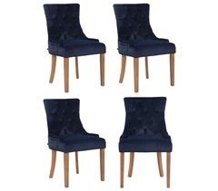 Set De 4 Silla de Comedor - Aberdeen - Terciopelo