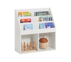 Librería Infantil para Niños con 3 Estanterías KMB01-W SoBuy