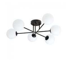 Plafón de techo Nicolo (6 luces) Acero - Cristal  Moderno