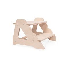 Taburete infantil con 2 escalones – Madera natural, universal y seguro