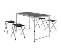 Mesa Camping Plegable MDF, Aleación de Aluminio Outsunny