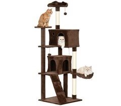Árbol para Gatos Aglomerado de Madera, Felpa PawHut