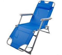 Tumbona plegable camping multiposición c/cojín Aktive