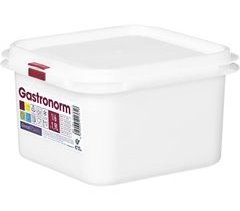 Pack de 6 tuppers de plástico rectangulares con tapa, 1,9 litros