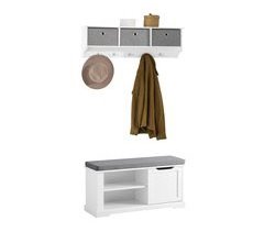 Mueble recibidor Zapatero con Perchero FSR84-W+FRG282-W SoBuy