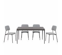 Set de comedor 1 mesa y 4 sillas gris STONE