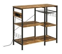 Estantería de Cocina Melamina de Madera, Acero HOMCOM
