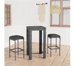 Set muebles bar jardín cojines