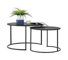 Mesa de centro nido Korenica set de 2 mesas hierro