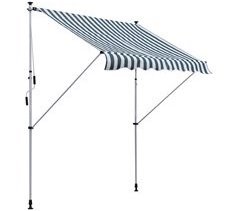 Toldo Manual Retráctil Poliéster, Aluminio Outsunny