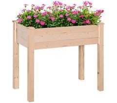 Huerto Urbano Elevado Madera de Abeto, Tela no Tejido Outsunny