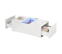 Mesa de centro rectangular de panel de partículas con 2 cajónes