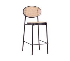 Taburete vintage con diseño clásico en ratán  - North