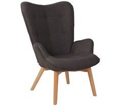 Sillón estilo escandinavo con botones decorativo respaldo alto reposabrazos tela M10_003597