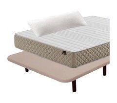 Pack Ahorro Colchón Base Tapizada Patas Almohada