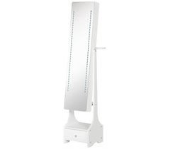 Espejo Joyero de Pie MDF, Vidrio y ABS HOMCOM
