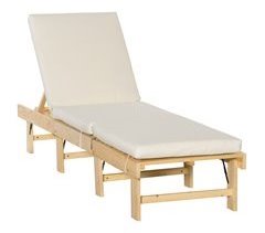 Tumbona Plegable Madera de Pino, Poliéster, Espuma Outsunny