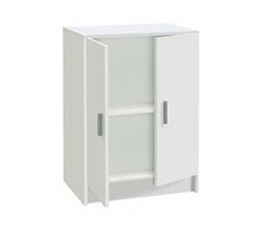 Armário multiuso com 2 portas com efeito madeira