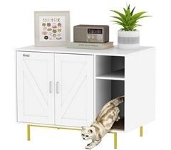 Mueble Arenero Melamina de Madera, Acero PawHut