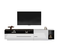 Mueble TV de panel de partículas con 1 puerta y 1 cajón