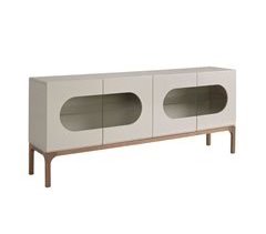 Aparador madera y nogal con iluminación interior