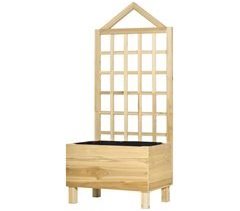 Jardinera con Enrejado Madera de Abeto Outsunny