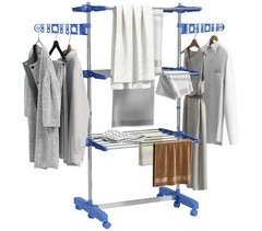 Tendedero Vertical Plegable ABS, Acero Inoxidable HOMCOM