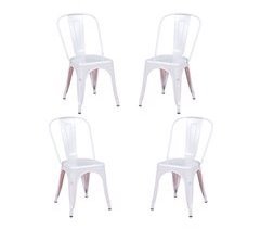 Pack de 4 sillas metálicas apilables - Bistro