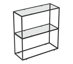 Mesa consola Konnevesi con estante metaly y cristal templado
