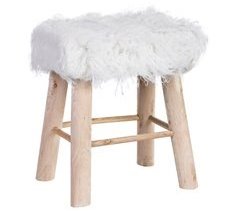 Taburete de madera y forrado de tela
